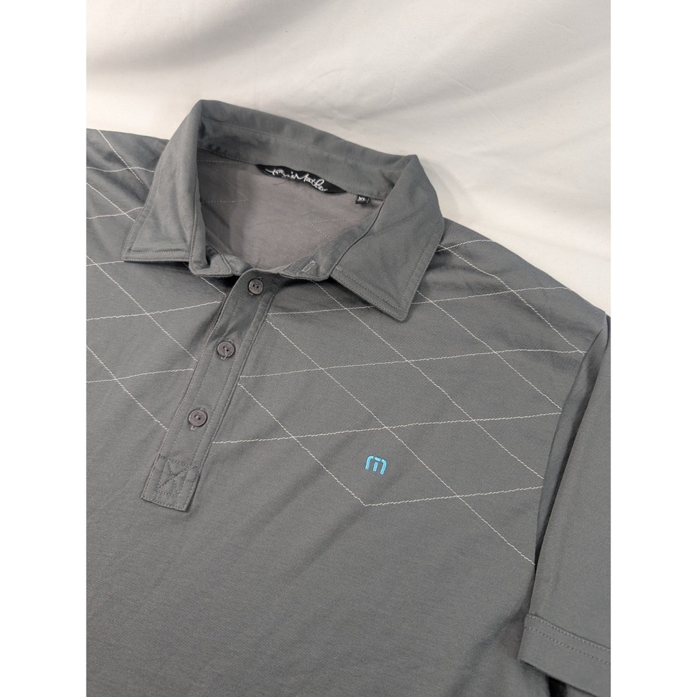 Travis Mathew Golf Polo Shirt Mens XL Gray Performance Short Sleeve Golf Gray